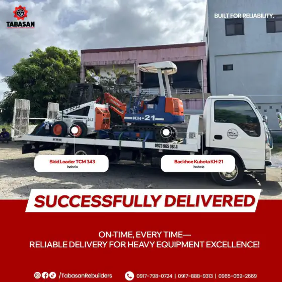 TCM 343 skid loader and Kubota KH-21 delivered to Isabela