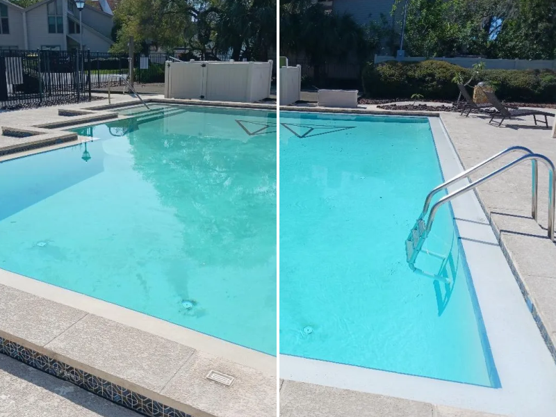 Pool stain removal