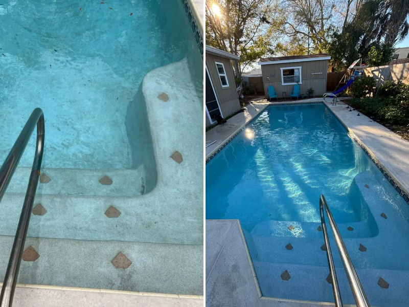 Pool stain removal