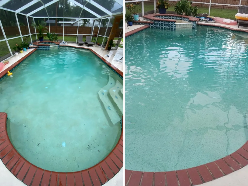 Pool stain removal