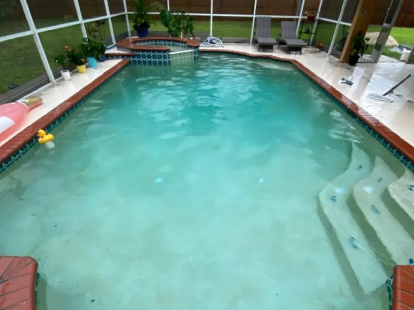 Pool before stain removal