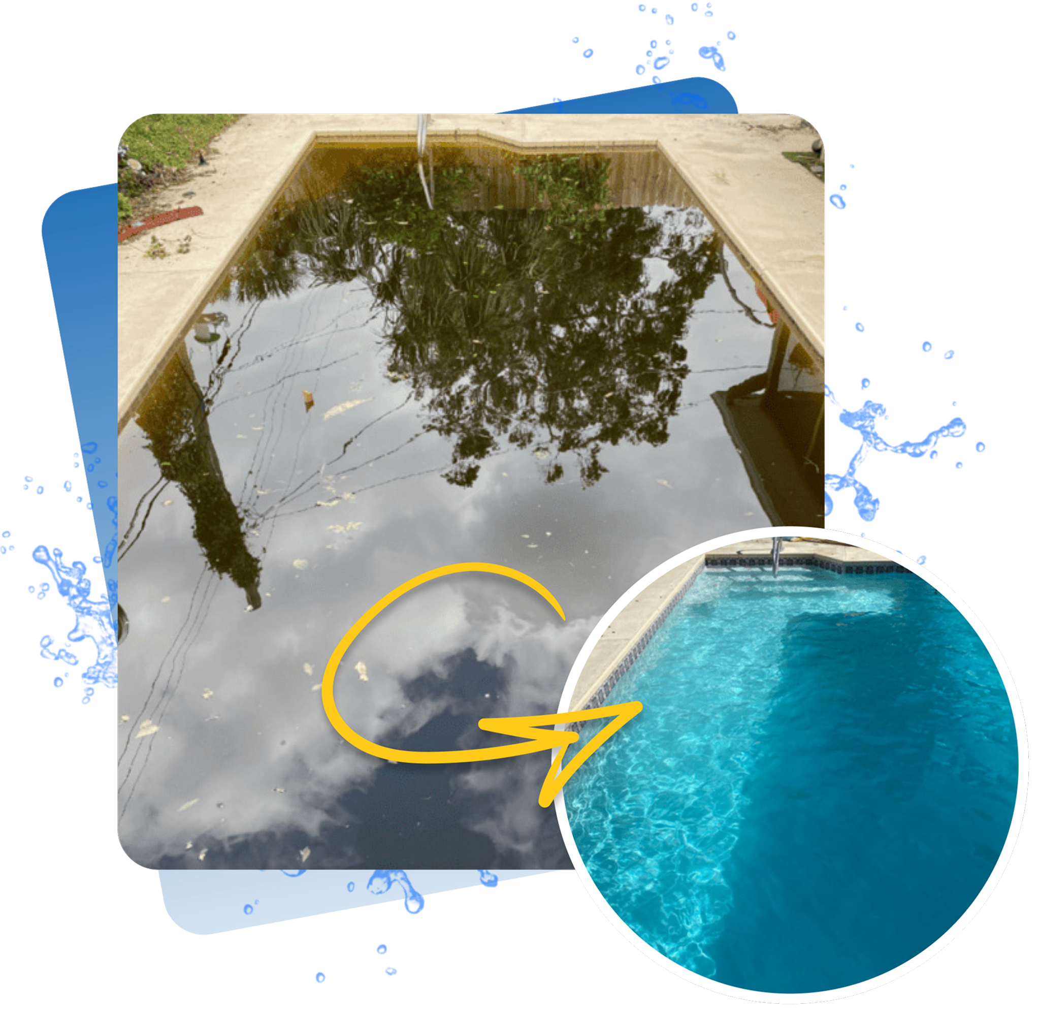 Green to clean pool restoration