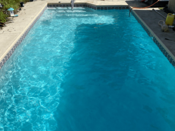 Crystal clear pool after treatment
