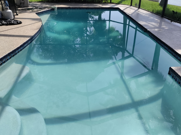 Crystal clear pool after treatment