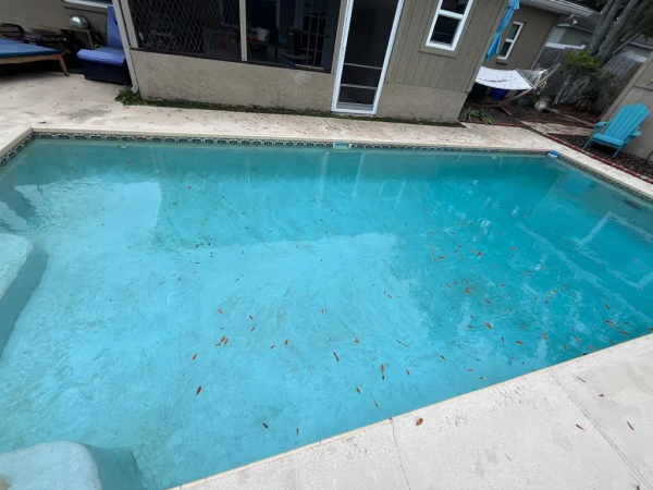Pool before stain removal
