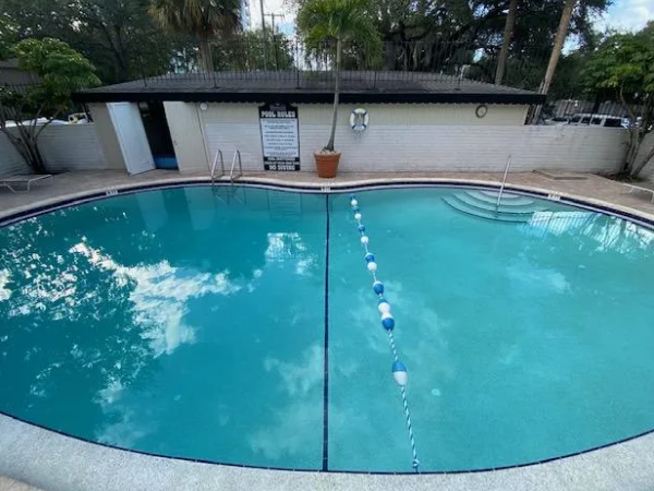 Pool after stain removal