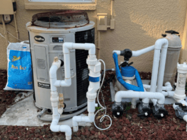 Pool equipment before repair
