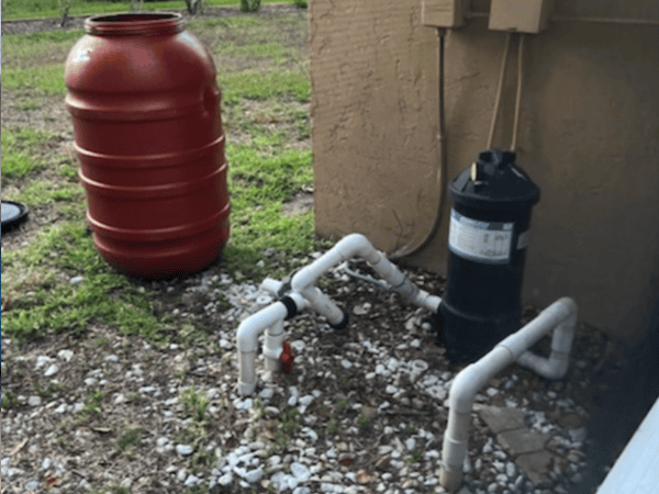 Pool equipment before repair