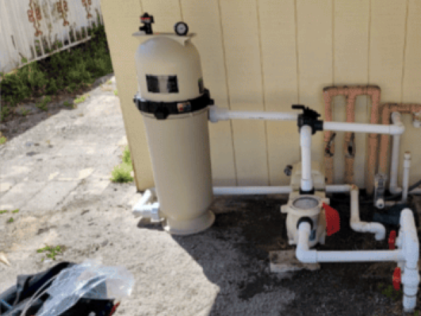 Pool equipment after repair