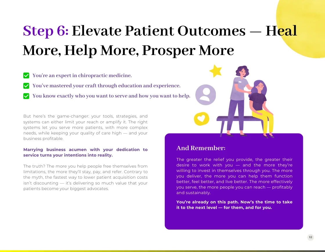Page 12: connecting the patient experience to practice growth
