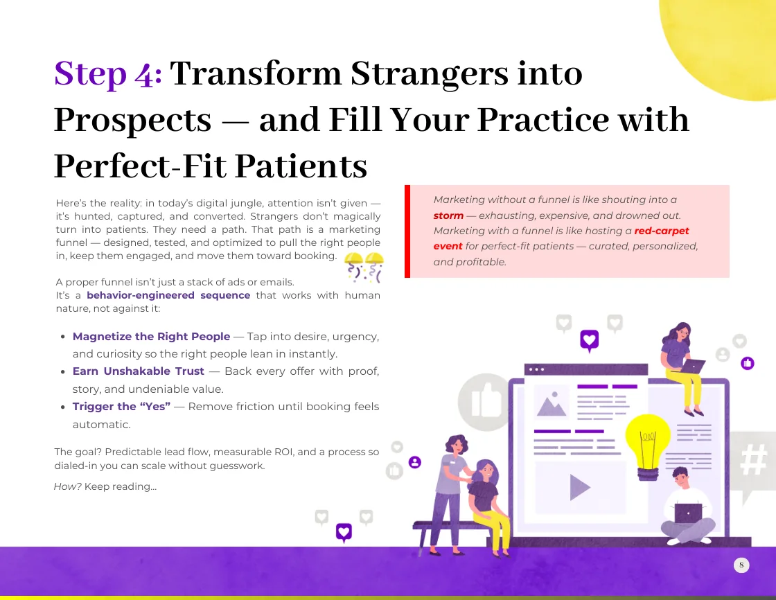 Page 8: turning strangers into prospective patients