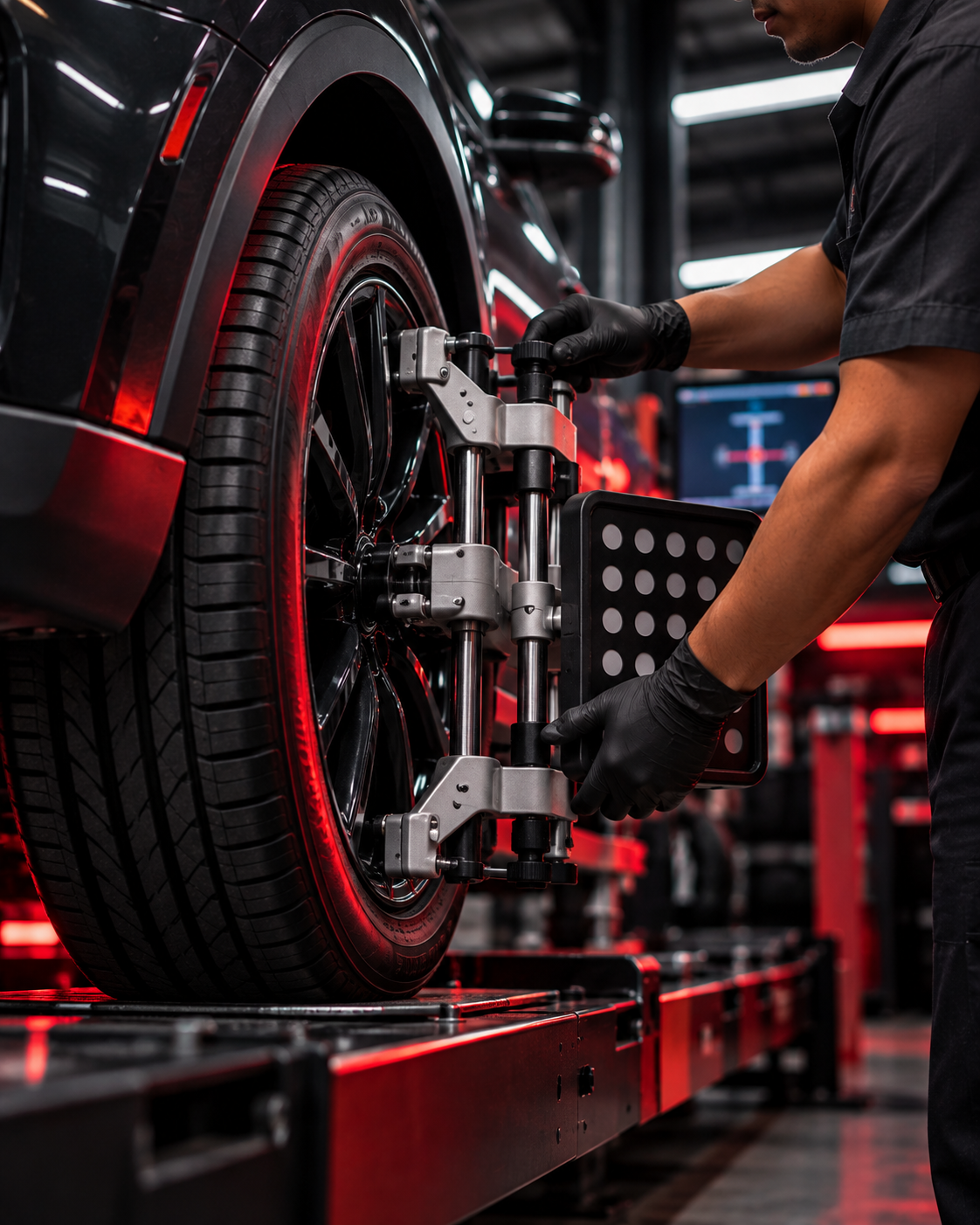 Wheel on an alignment machine