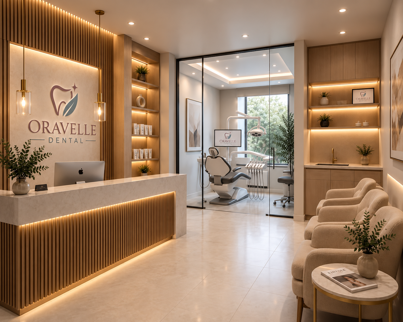 Bright treatment room at Oravelle Dental