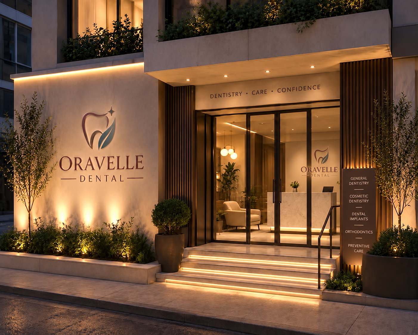 Oravelle Dental reception and waiting area