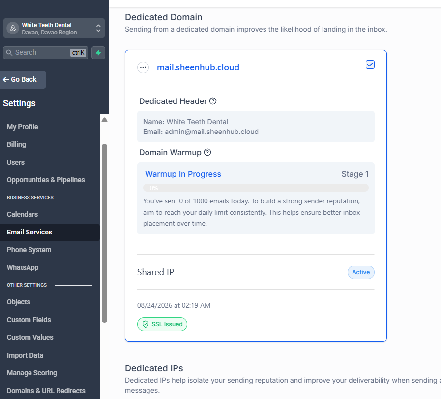 Mailgun / LC Email sending domain