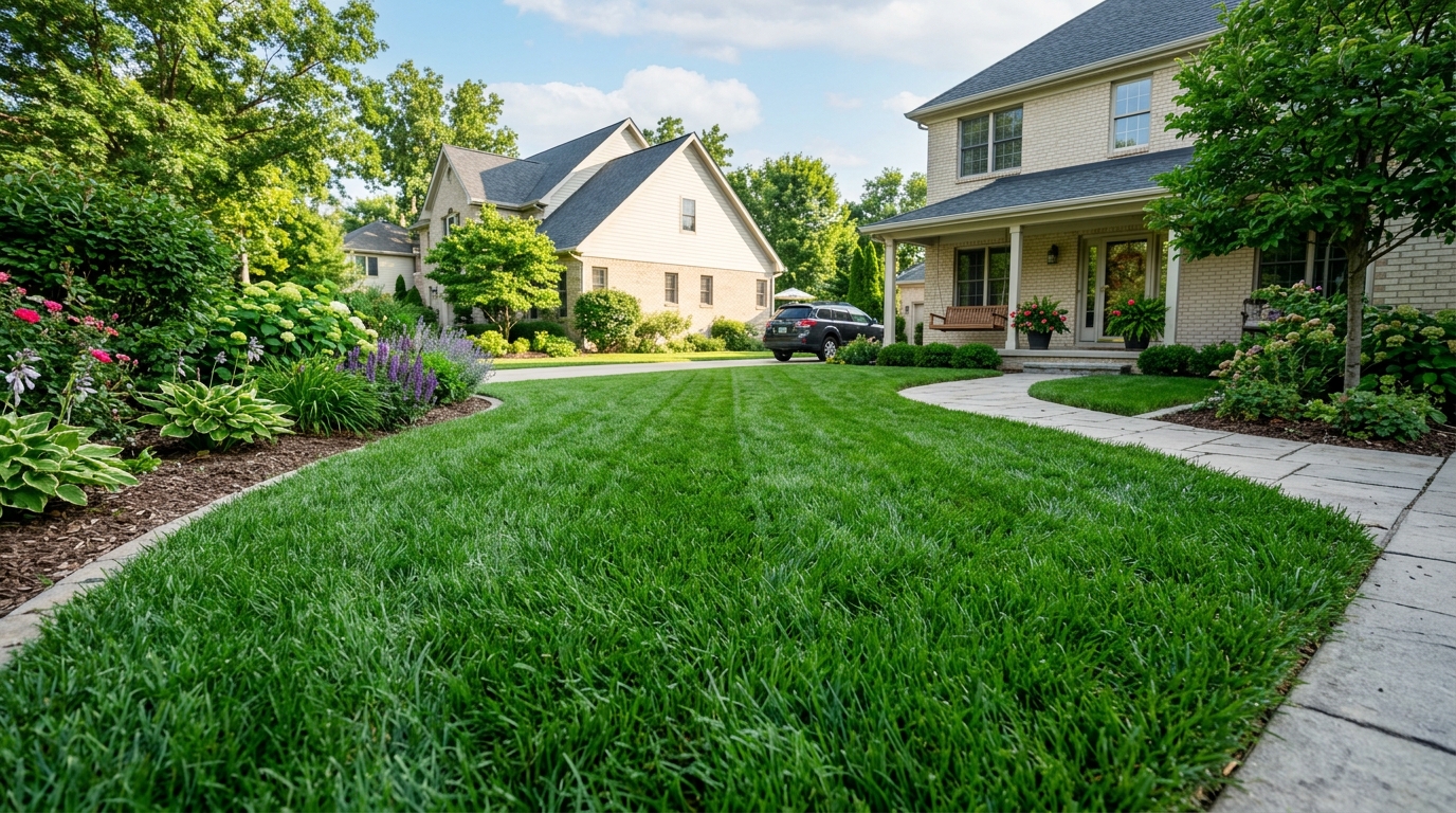 Residential turf installation Dallas Texas front yard synthetic grass