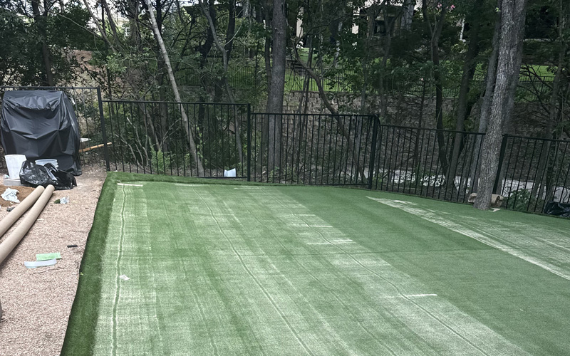 Artificial lawn installation Dallas Texas PureVision project