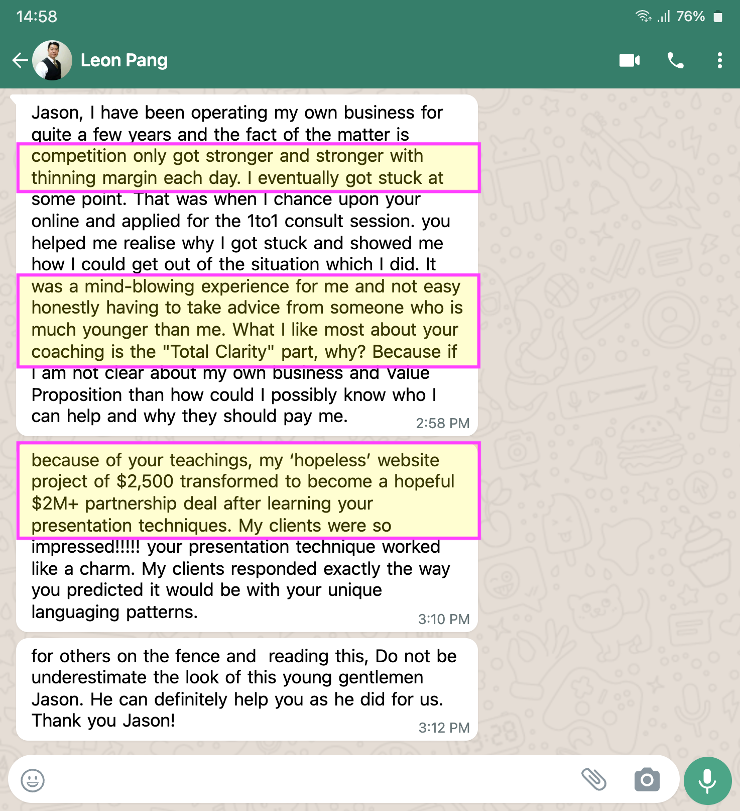 WhatsApp screenshot proof 3