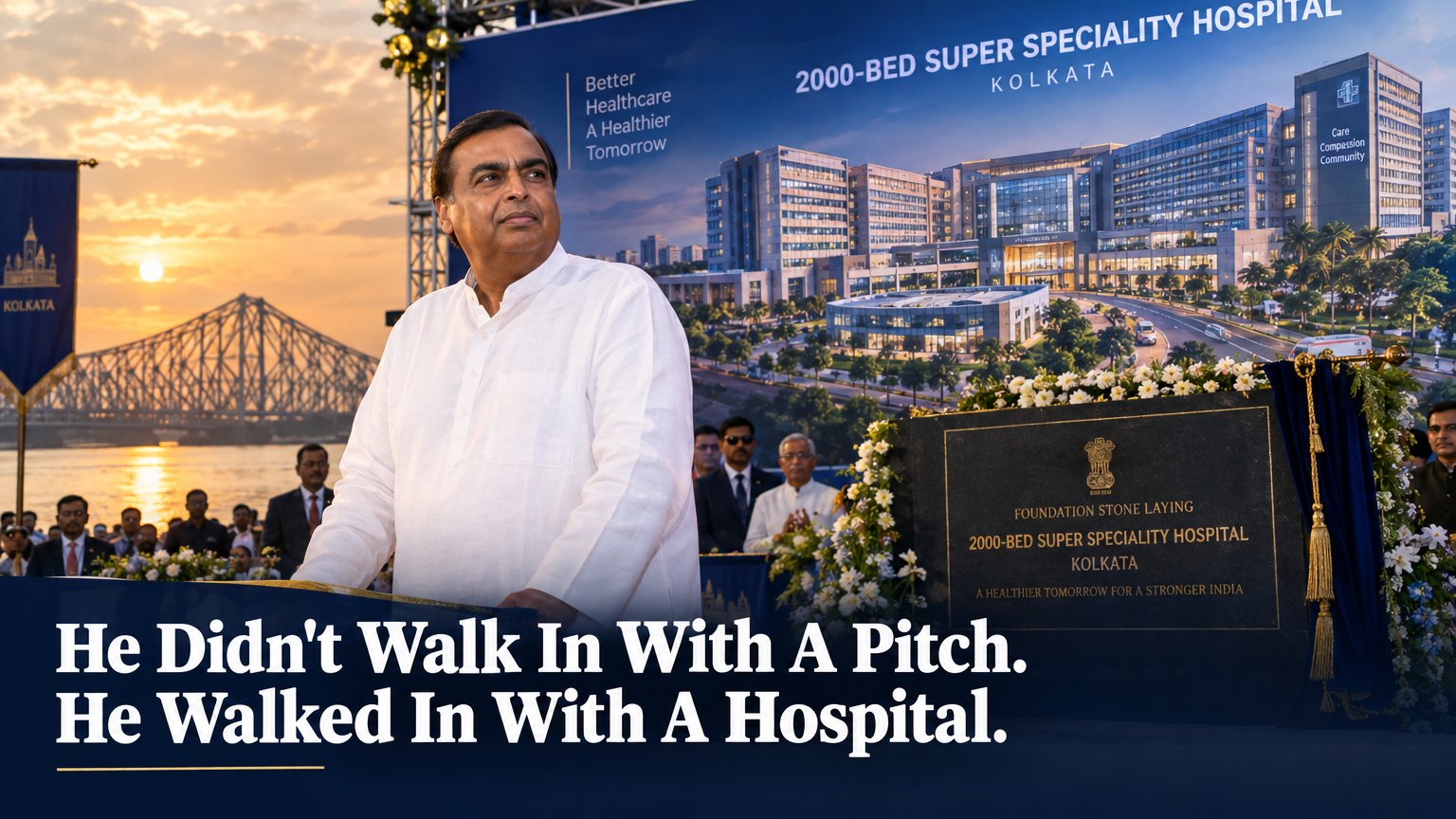 Gautam Adani at the Adani Arogya Mandir foundation-laying ceremony in Kolkata