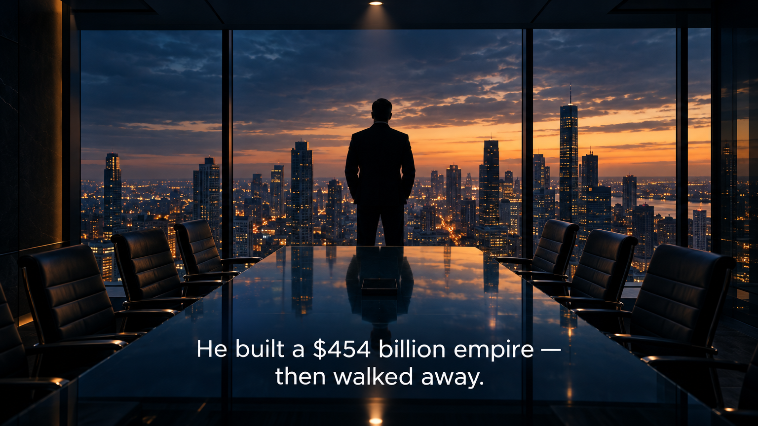 Executive silhouette at a skyscraper window at dusk — the Israel Englander Millennium Management demand gravity lesson for startup founders