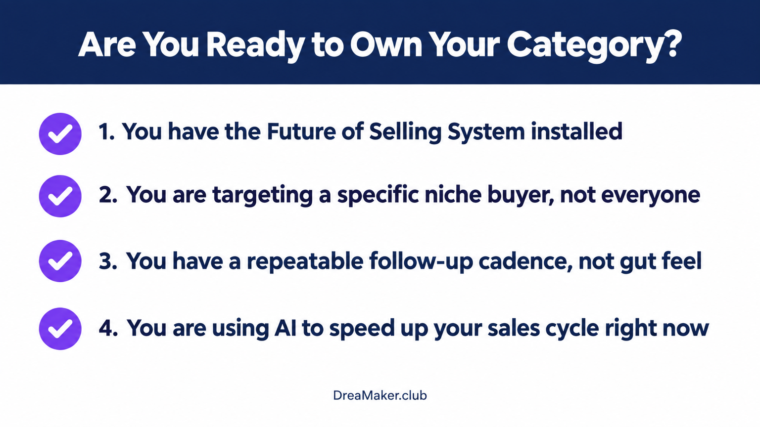 Are You Ready to Own Your Category? Conditions checklist for startup founders
