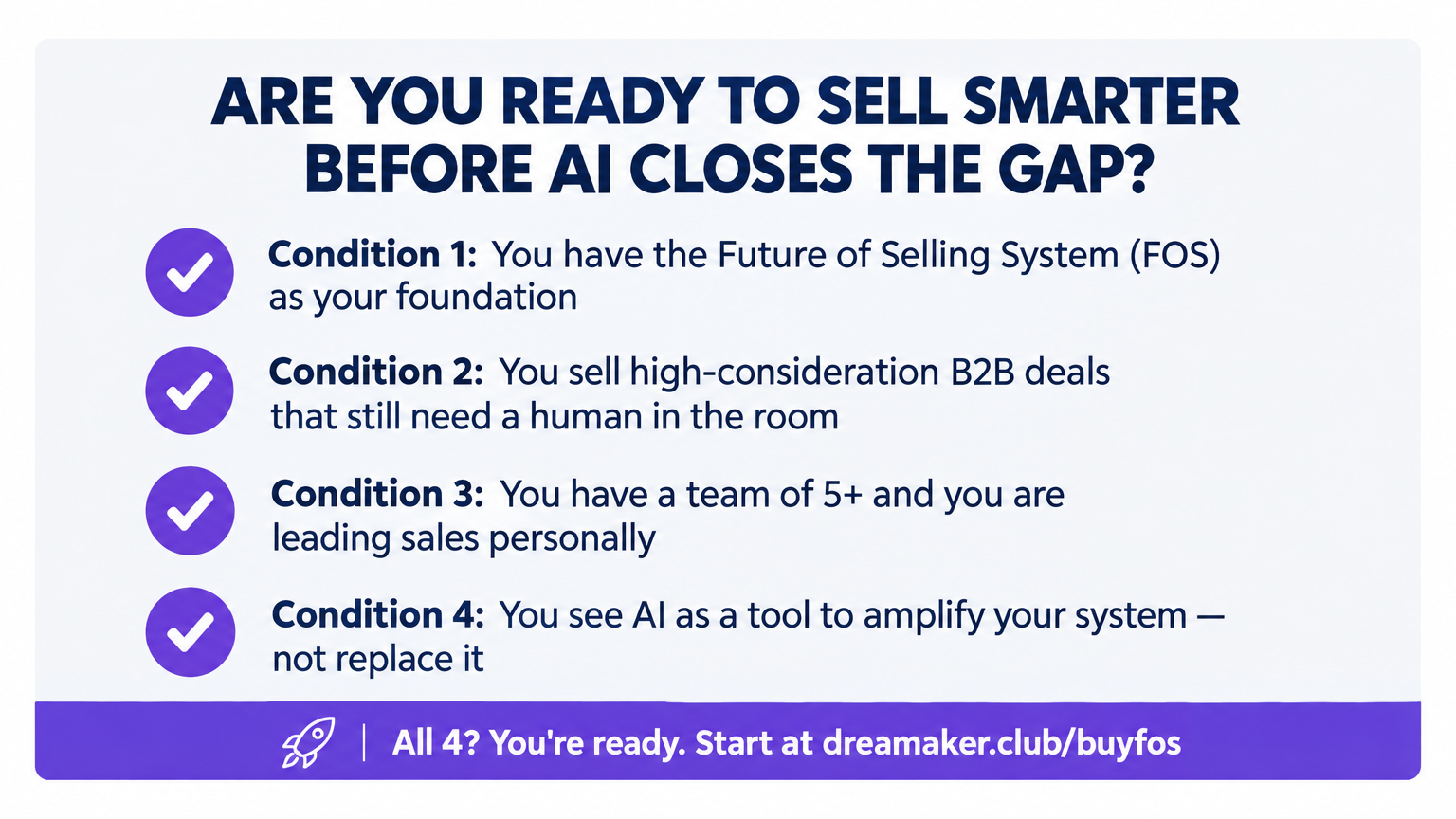 Conditions checklist: Are You Ready to Sell Smarter Before AI Closes the Gap?
