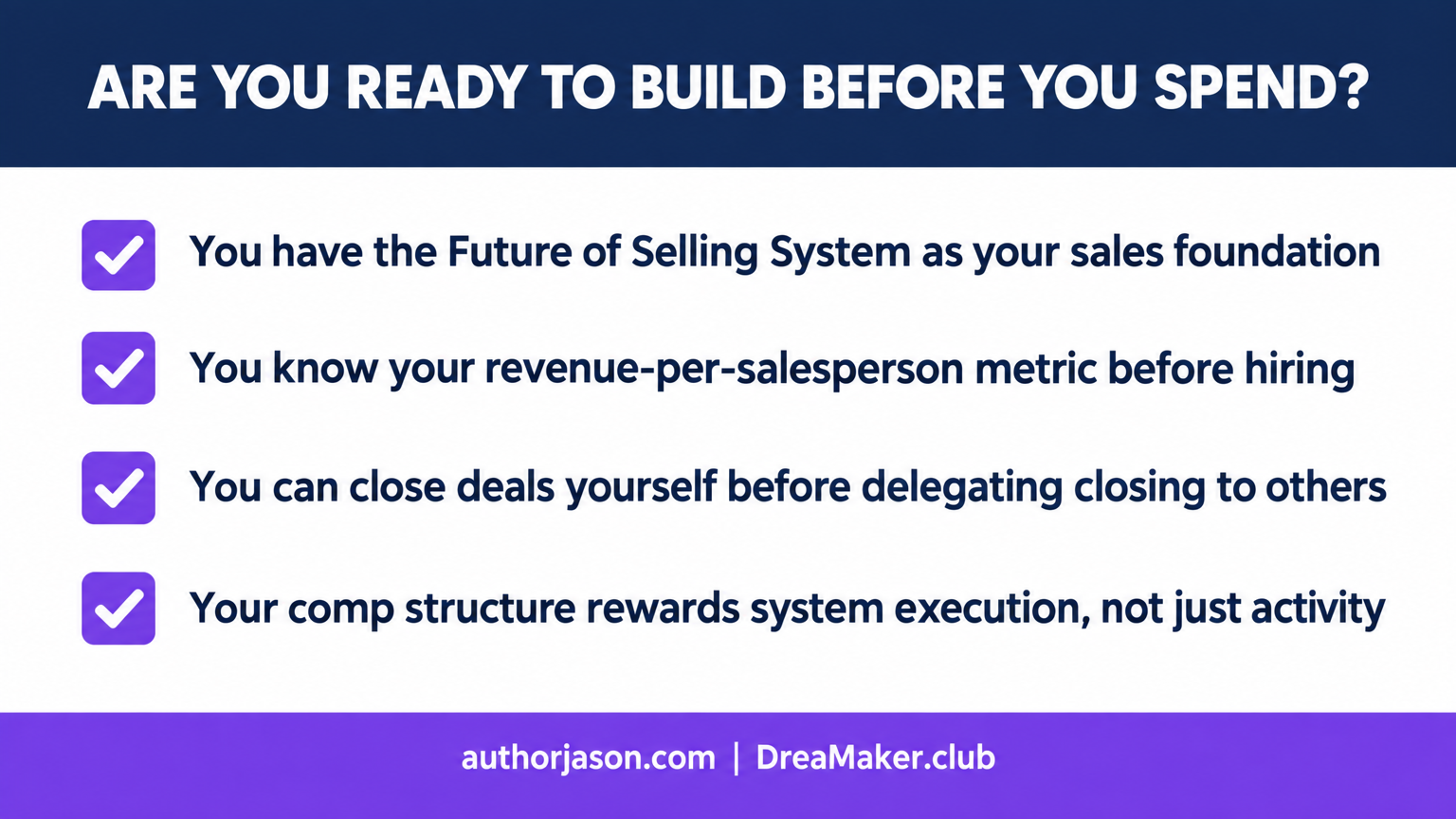 Checklist: Are you ready to build before you spend? 4 conditions for founders before hiring a sales team
