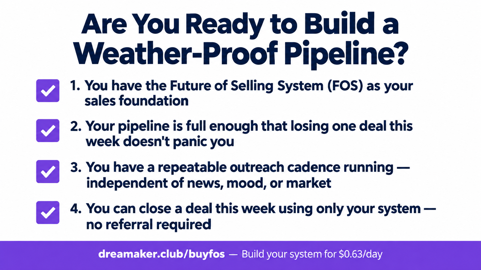 Are You Ready to Build a Weather-Proof Pipeline? Conditions checklist for startup founders