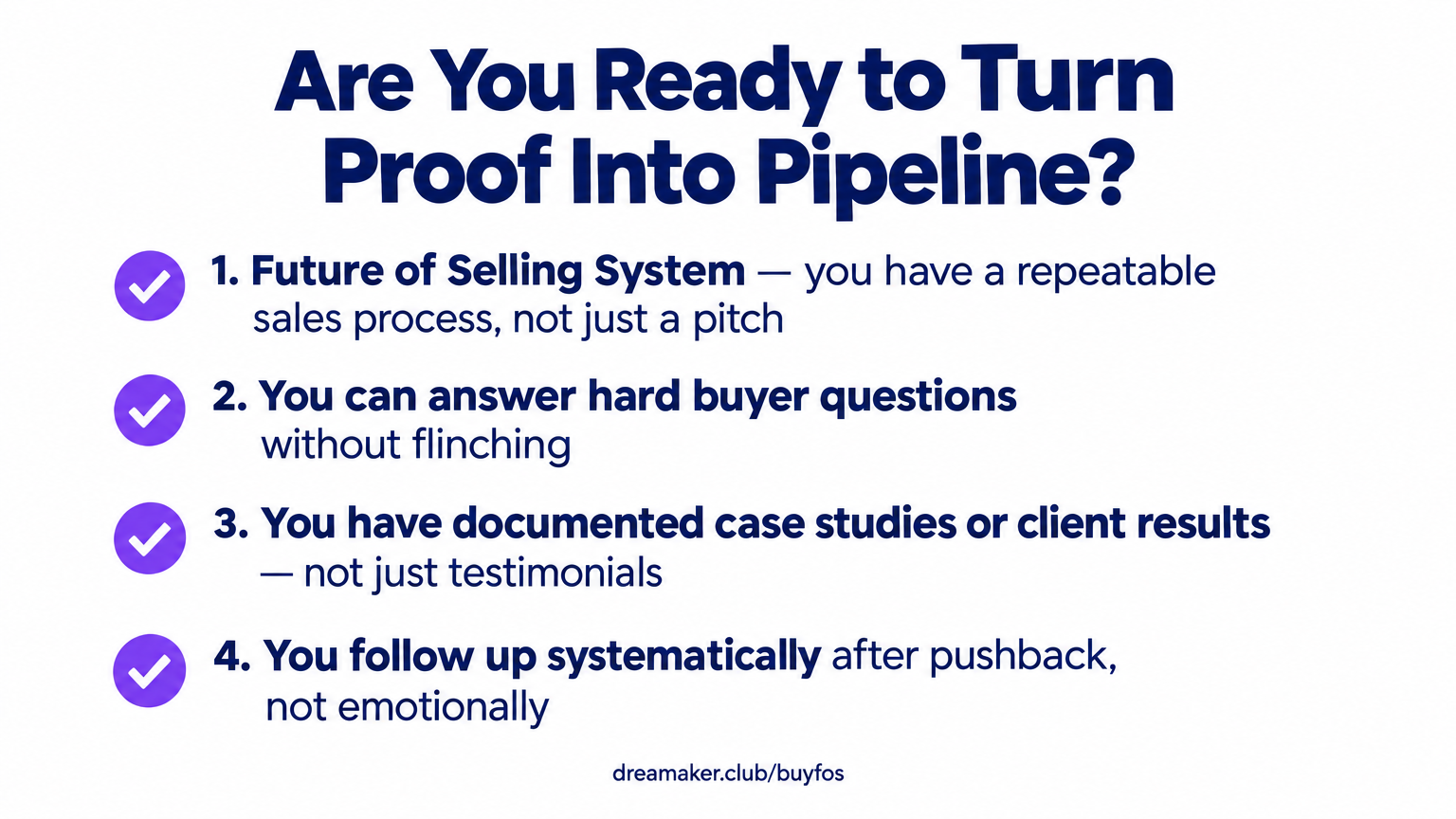 Conditions checklist: Are You Ready to Turn Proof Into Pipeline — 4 conditions every startup founder needs