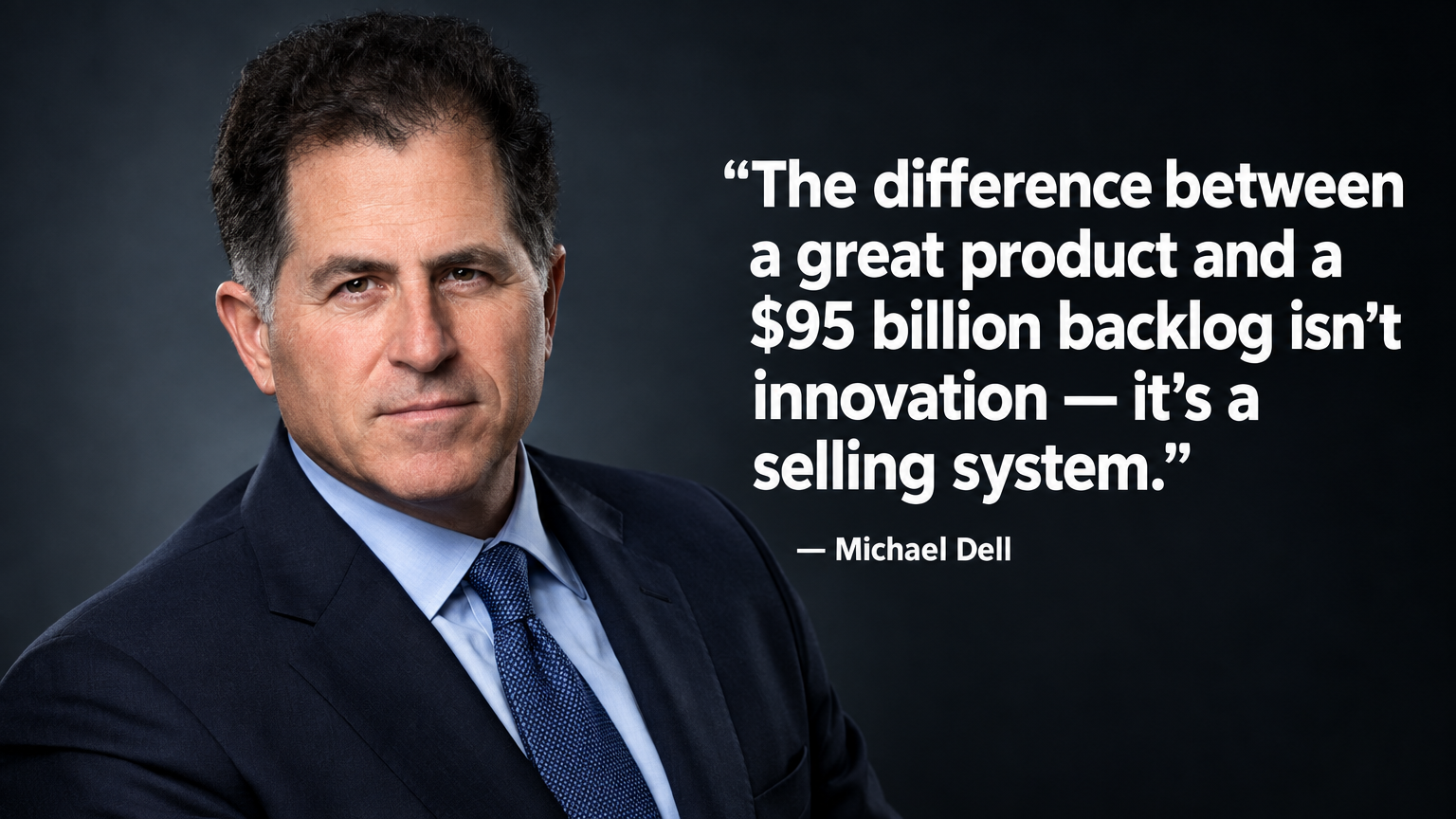 Billionaire Michael Dell — Dell Technologies founder who added $11 billion in one day on a $95 billion AI server backlog and the selling-system lesson every startup founder needs right now