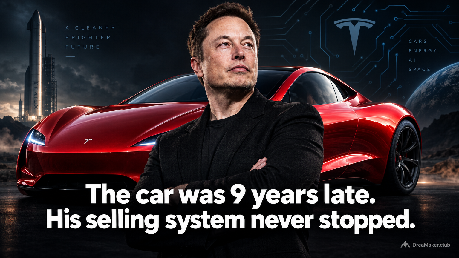 Billionaire Elon Musk — Tesla CEO whose ninth-year Roadster delay reveals the selling-system lesson every startup founder needs right now