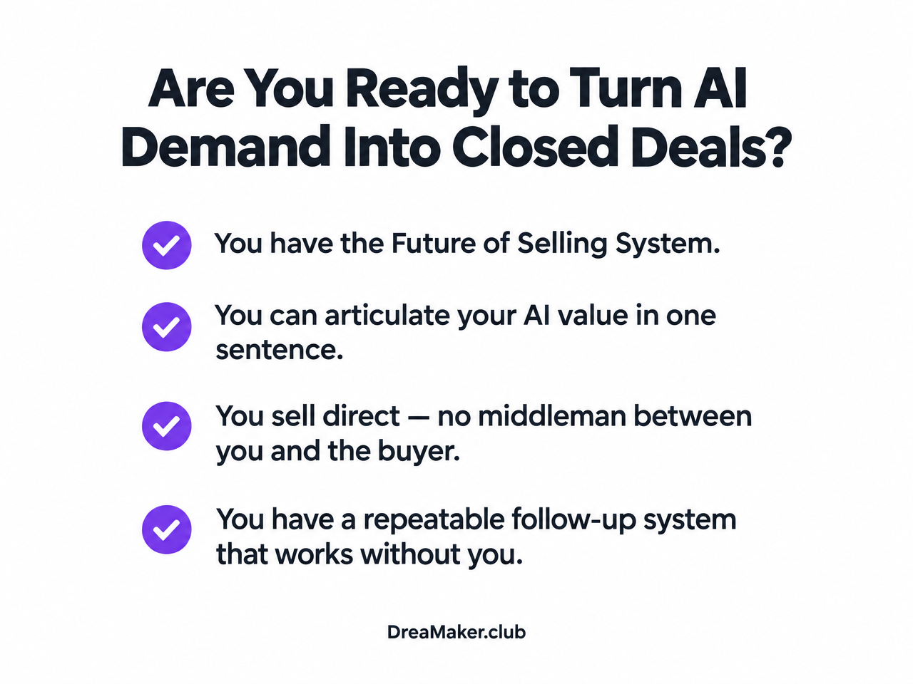 Conditions checklist: Are You Ready to Turn AI Demand Into Closed Deals?