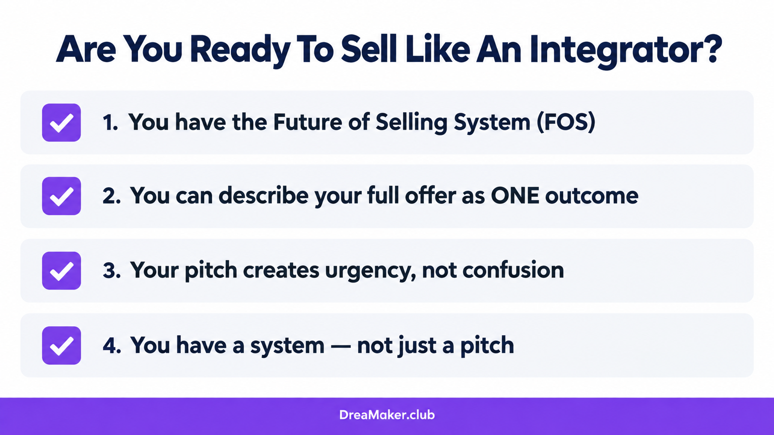 Are You Ready To Sell Like An Integrator? Conditions checklist for startup founders