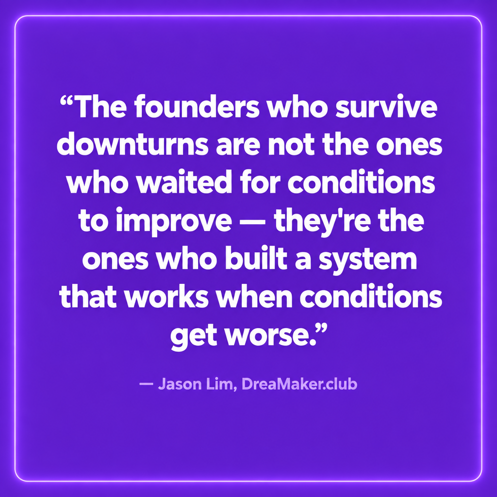 Quote card: Your sales process is either a system or a guess — and in a downturn, guesses cost you everything — Jason Lim DreaMaker.club