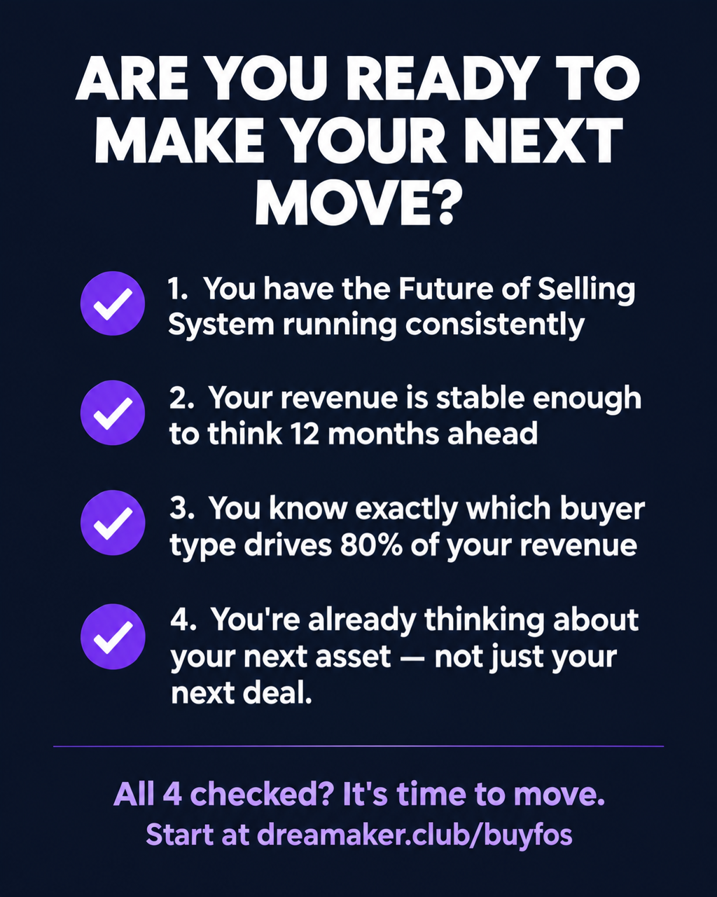 4 conditions checklist: Are you ready to build your next asset as a startup founder?