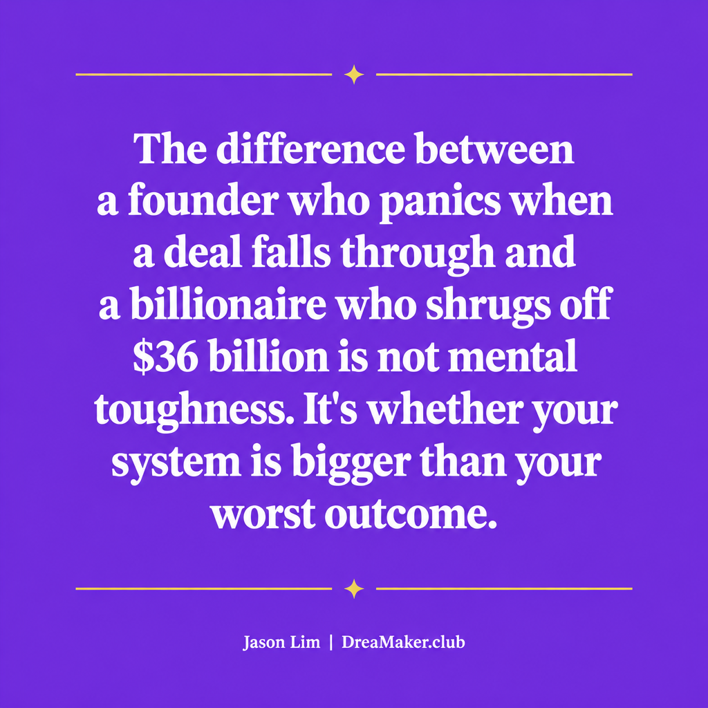 The difference between a founder who panics when a deal falls through and a billionaire who shrugs off 36 billion — Jason Lim AuthorJason.com