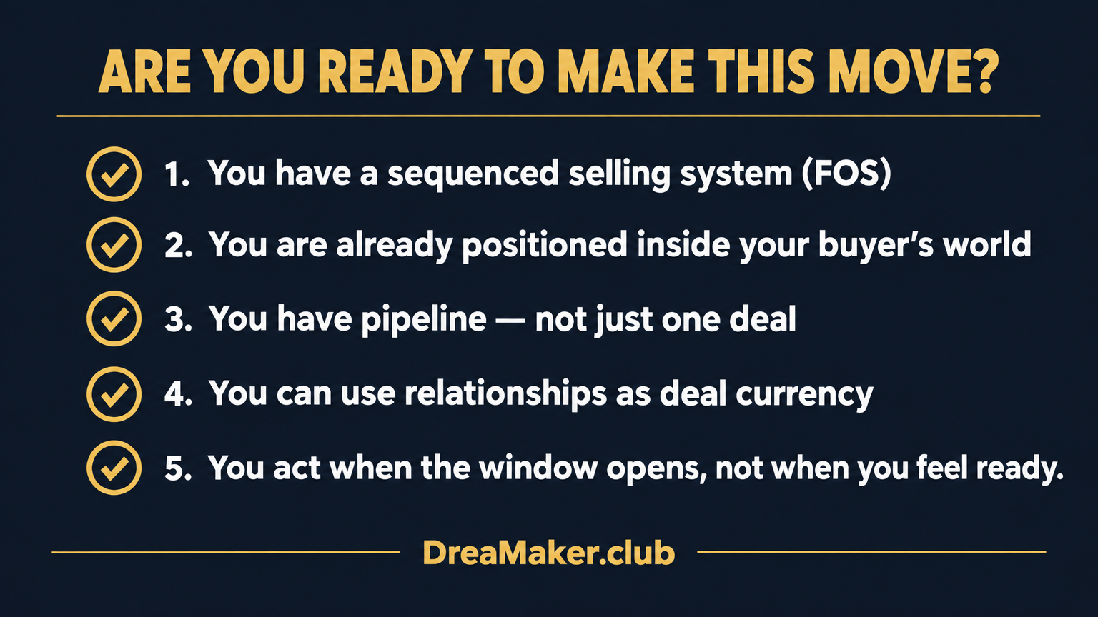 Are You Ready to Make This Move? Conditions checklist for startup founders — DreaMaker.club