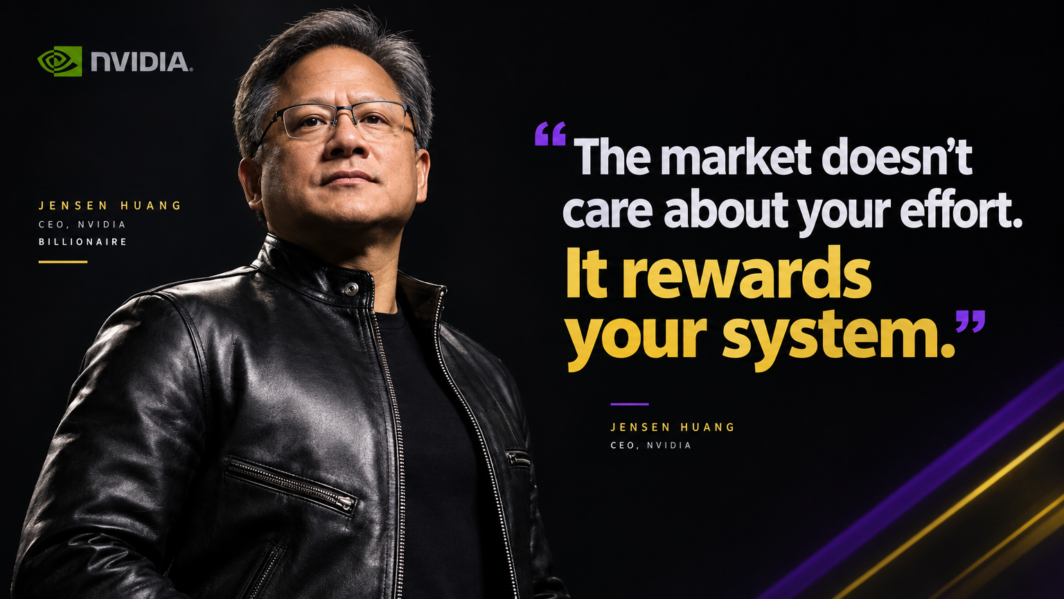 Billionaire Jensen Huang — Nvidia CEO who lost $2.5 billion in a single day during the global chipmaker selloff, and the selling system lesson every startup founder needs right now