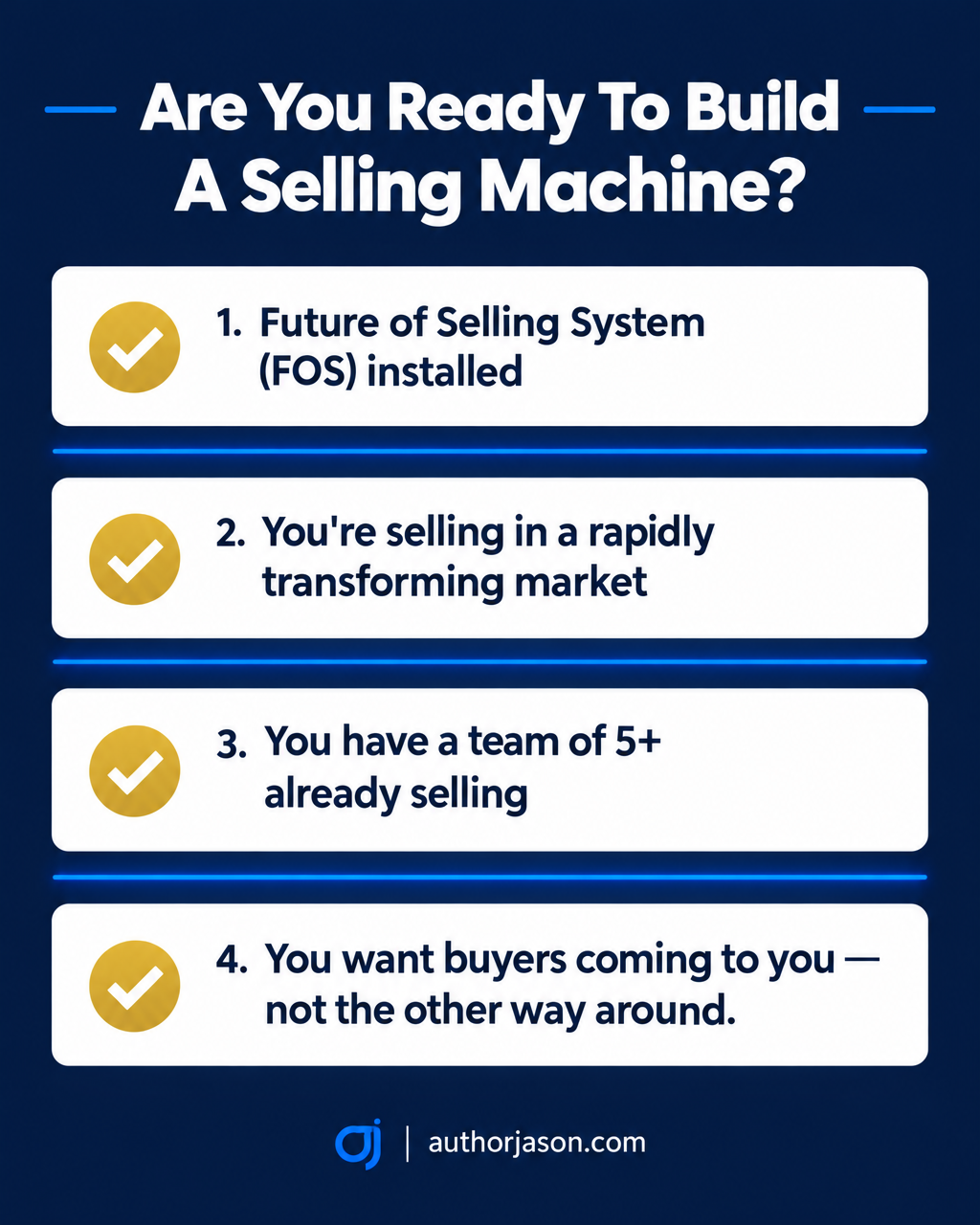 Conditions checklist: Are you ready to build a selling machine?