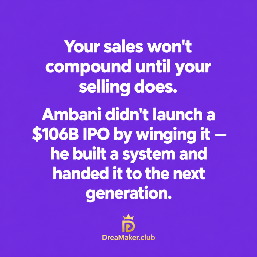 Your sales will not compound until your selling does - the founder lesson from Mukesh Ambani's Jio IPO