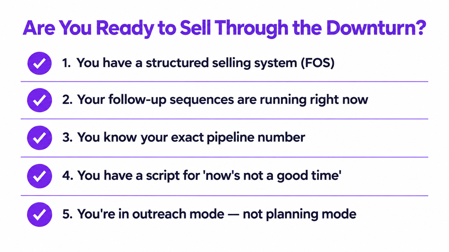 Are You Ready to Sell Through the Downturn? 5 conditions checklist for startup founders