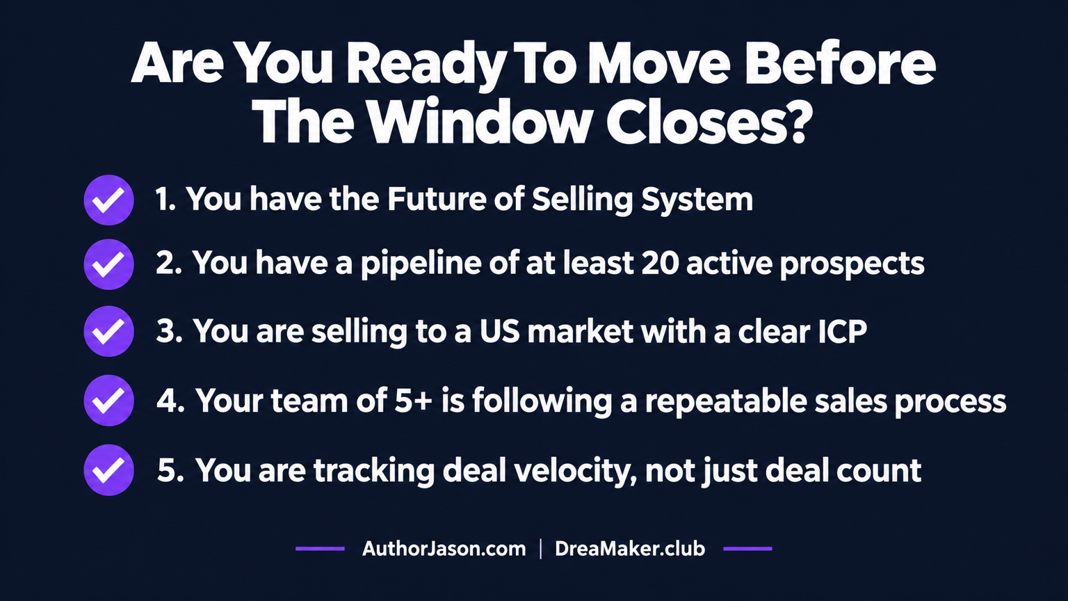 Conditions checklist: Are you ready to move before the window closes?
