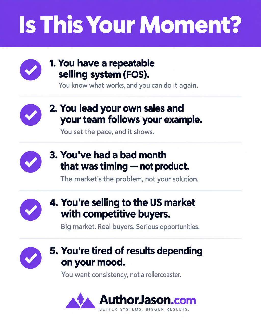 Is This Your Moment? Conditions checklist for founders ready to build a selling system