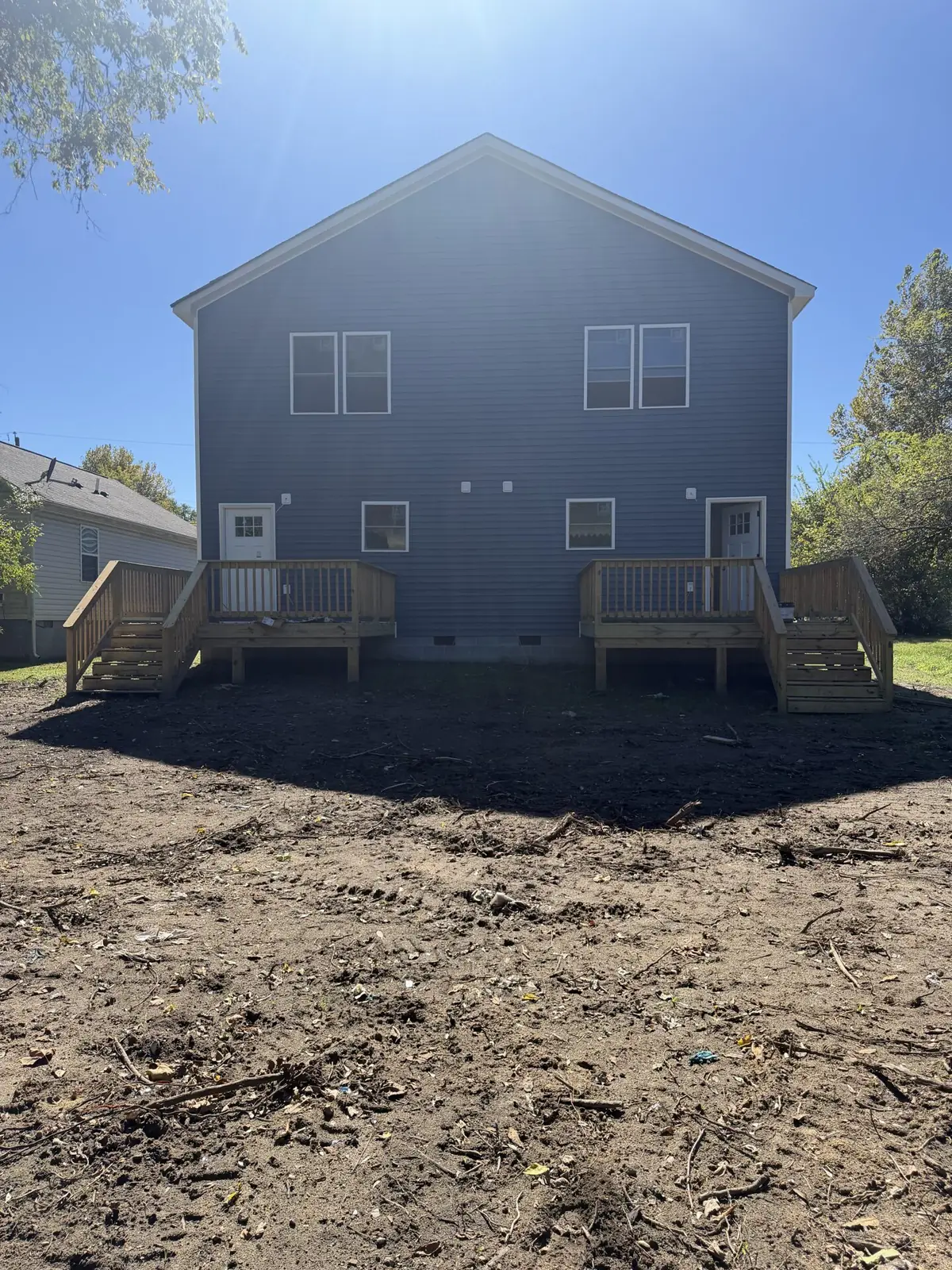 New construction, Petersburg, VA: twin rear decks