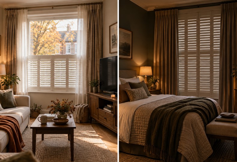 cosy window dressing for living room and bedroom