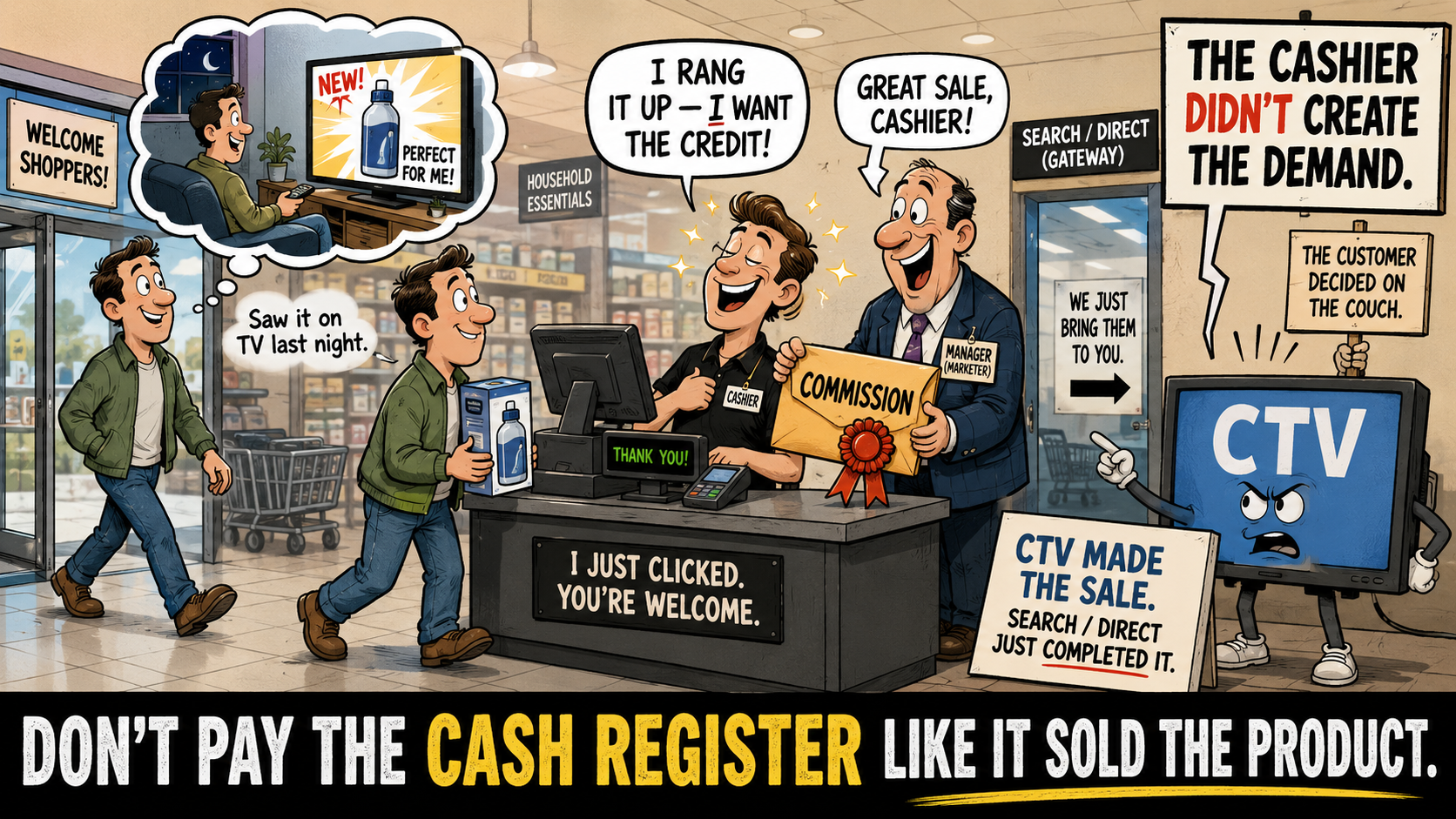 Are You Giving the Cash Register Credit for the Sale? Why Search and Direct Are Gateways for CTV — Not Competitors to It