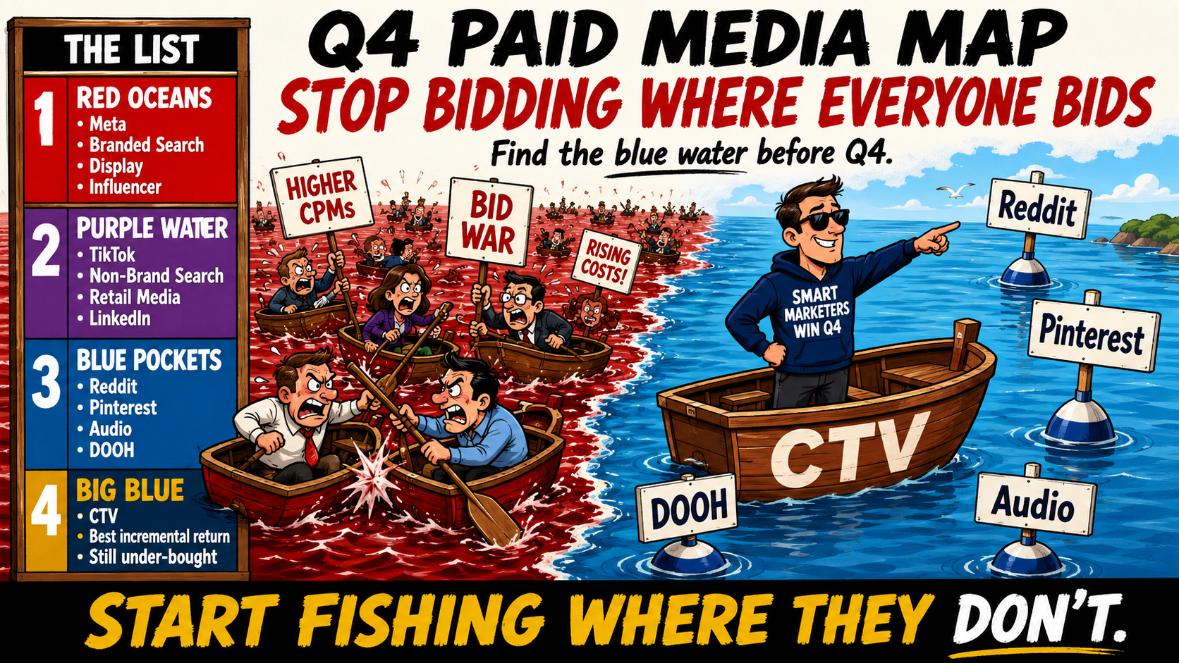 Every Paid Media Channel, Ranked: Where the Water's Still Blue — and Where You're Bidding Against Everyone