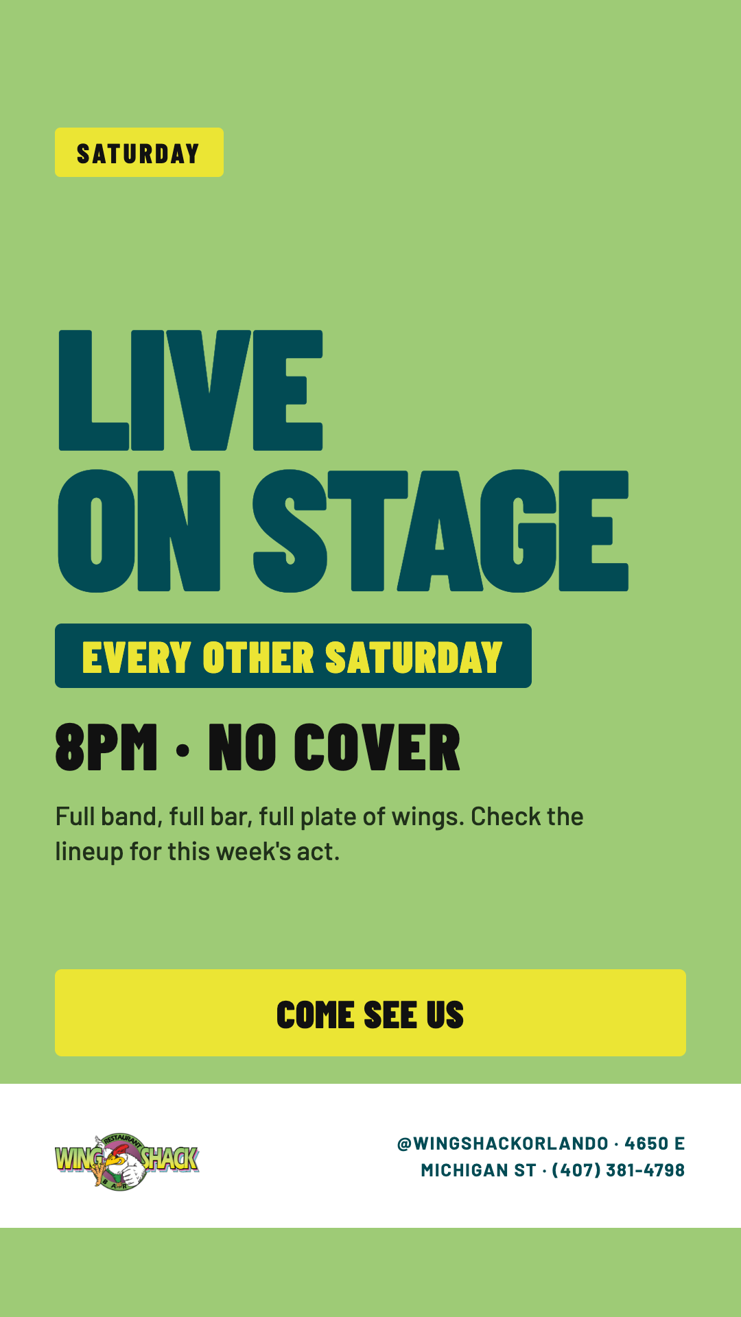 Weekly event at Wing Shack