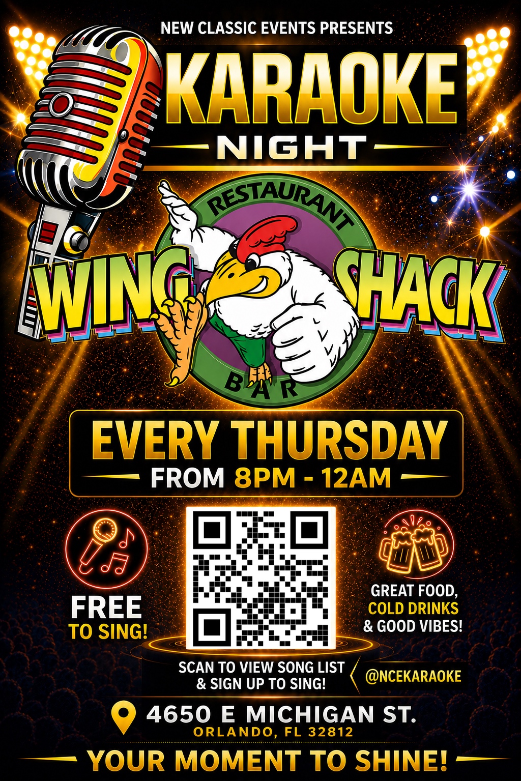 Weekly event at Wing Shack