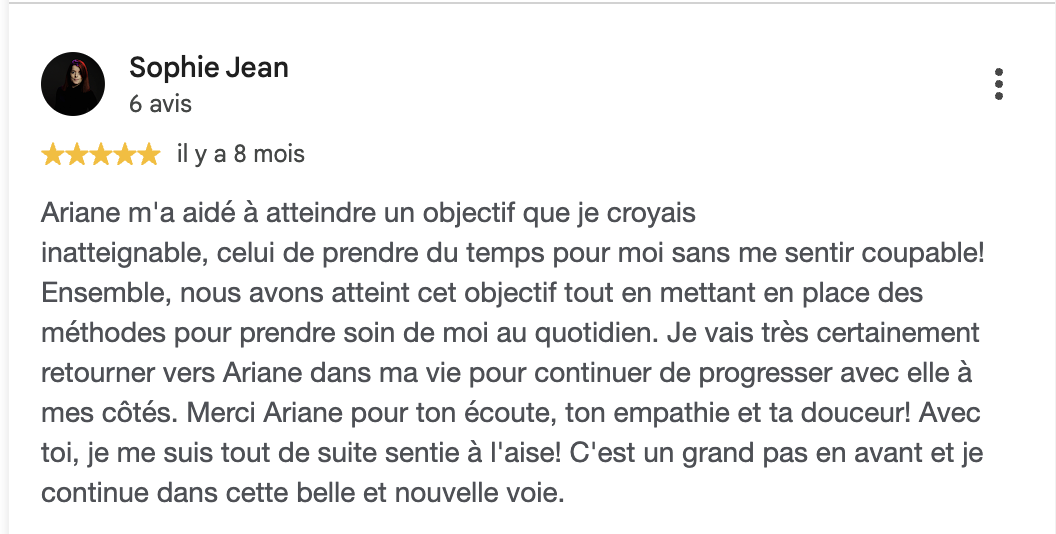 Avis Google de Aurélia Tuloup
